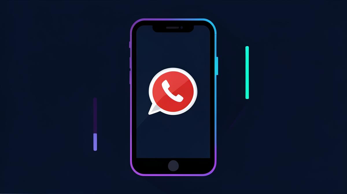Smartphone showing an unknown incoming call marked with a red warning shield.